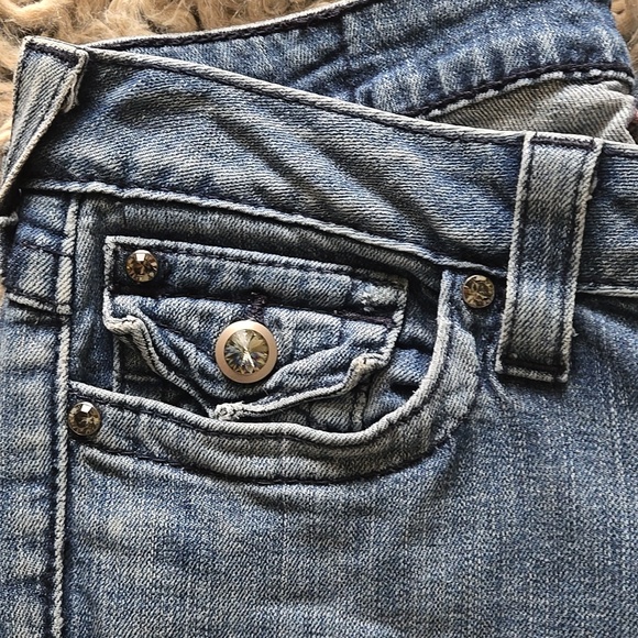 True Religion Bling Embellished Low Rise Super Skinny Jeans - Picture 5 of 10